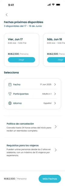 DominGo app booking calendar